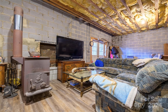 living room with light wood-type flooring