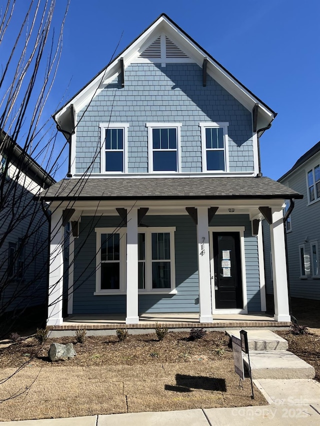 view of front of property with covered porch