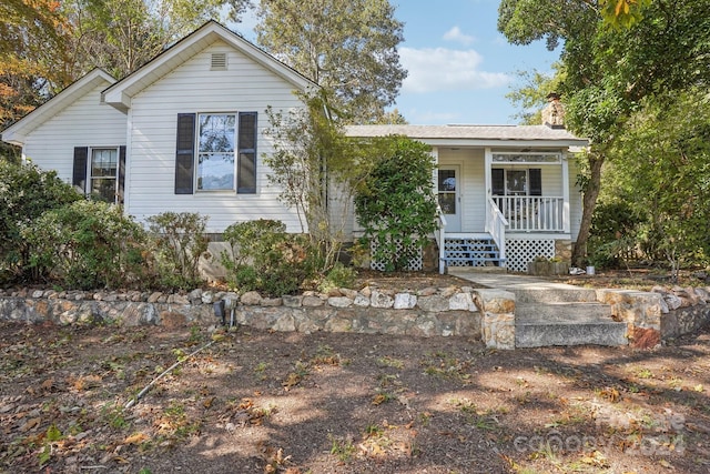 view of front of property with a porch