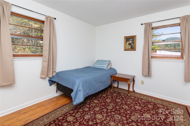 bedroom featuring hardwood / wood-style flooring