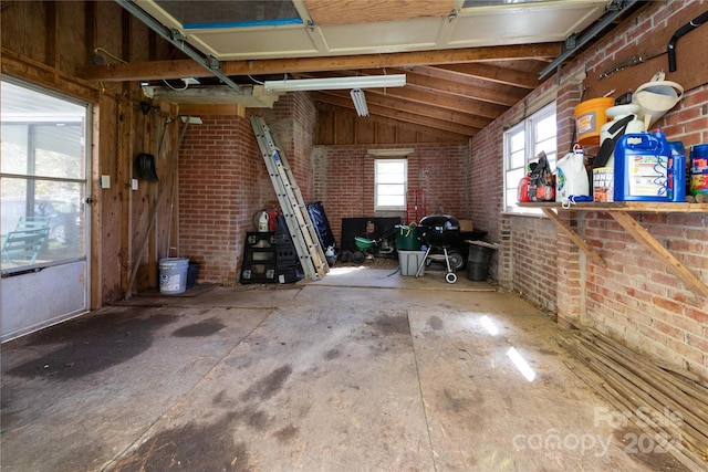 miscellaneous room with vaulted ceiling