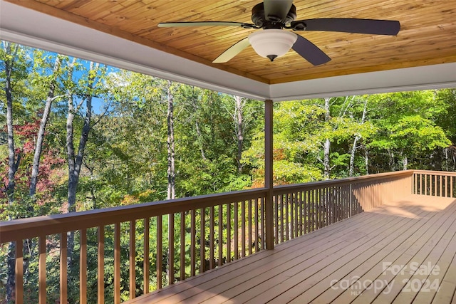 deck with ceiling fan