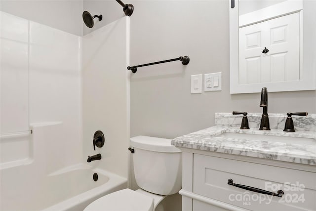 full bathroom with vanity, toilet, and shower / bath combination