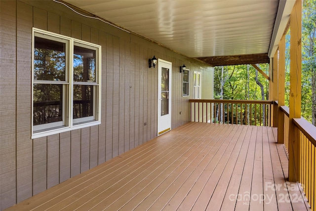 wooden deck featuring a porch