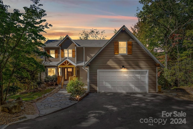 view of front of home featuring a garage