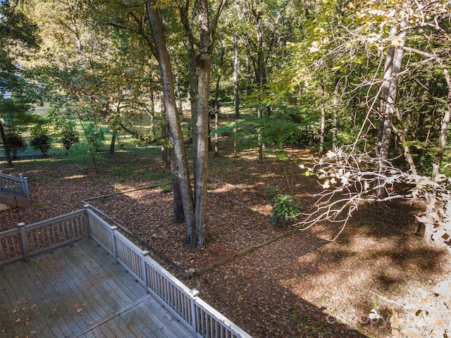 view of yard with a wooden deck