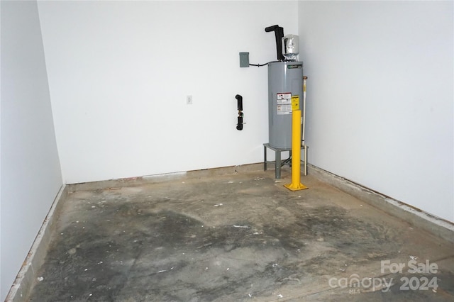 garage with water heater