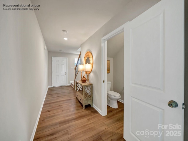 hall featuring light hardwood / wood-style floors