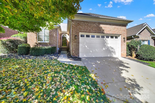 view of front of house with a garage