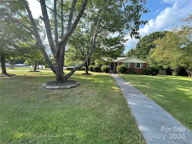 view of front of home featuring a front yard