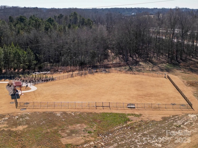 bird's eye view with a rural view