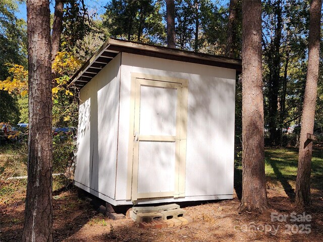 view of shed