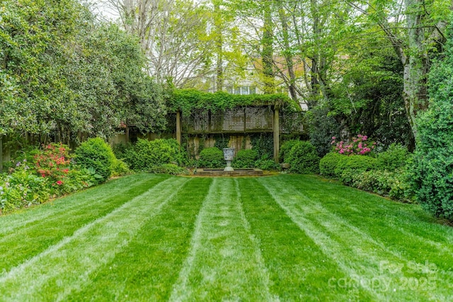 view of yard with fence