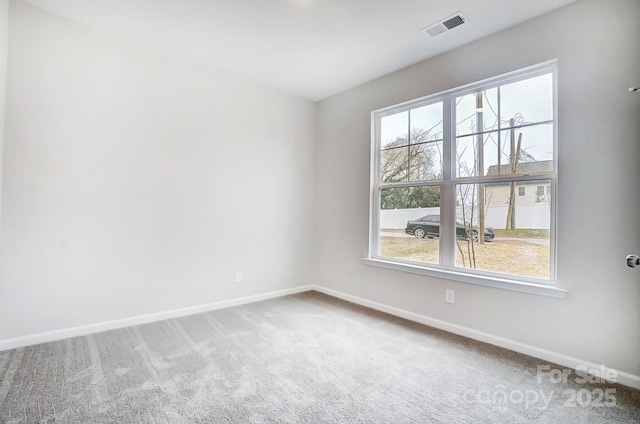 view of carpeted spare room