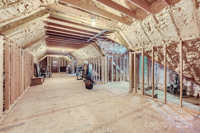 view of unfinished attic