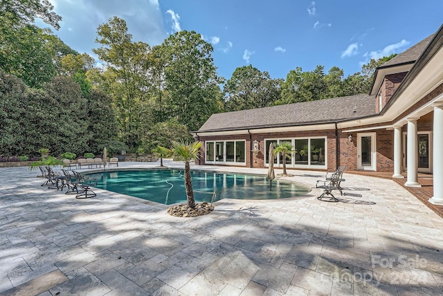 view of pool featuring a patio area