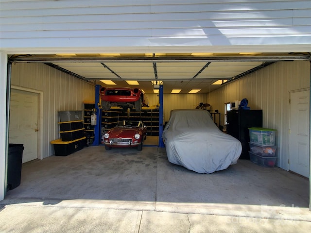 view of garage