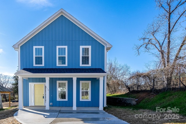 front facade featuring covered porch