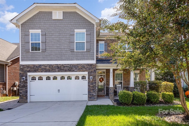 craftsman house with a garage