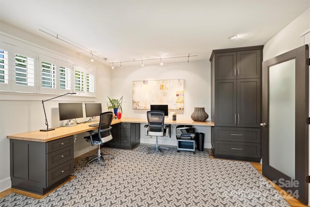 home office featuring built in desk