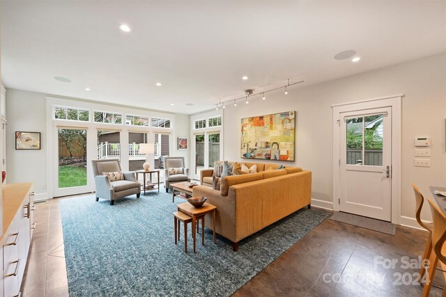 view of tiled living room