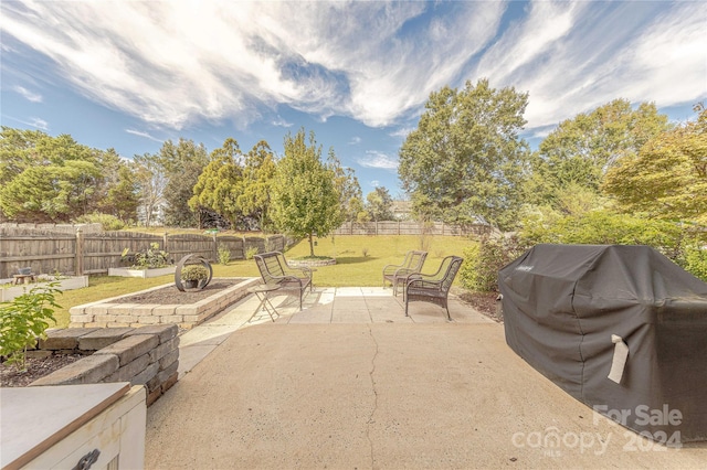 view of patio / terrace with a grill