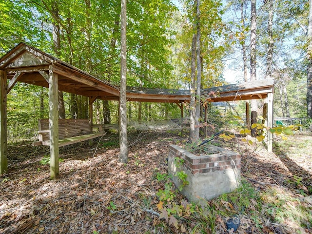 view of yard with a gazebo