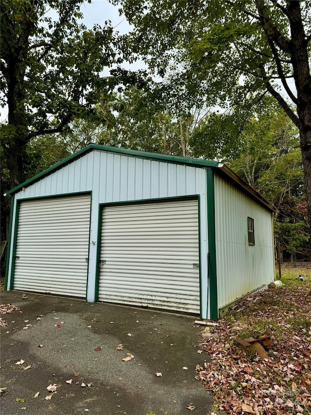 view of garage