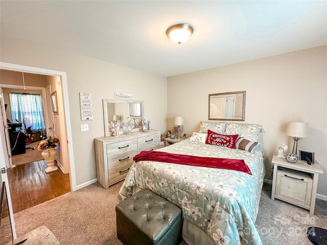 bedroom with wood-type flooring