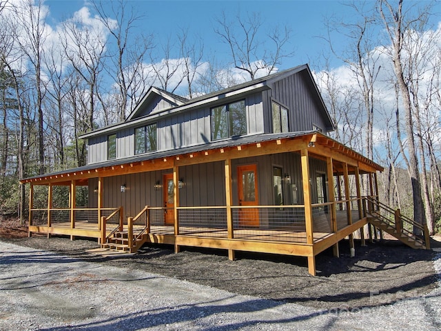 view of front of house featuring board and batten siding