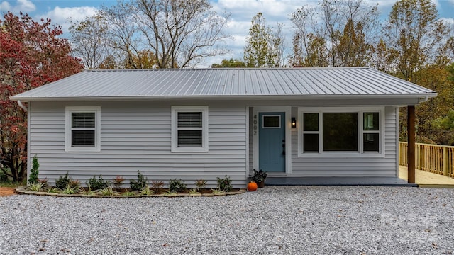 view of single story home