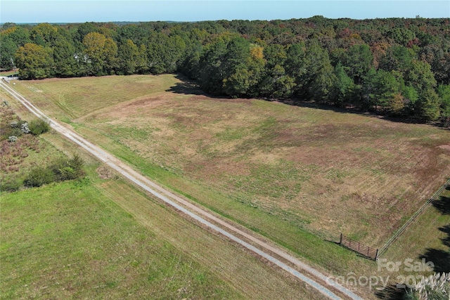 aerial view with a rural view