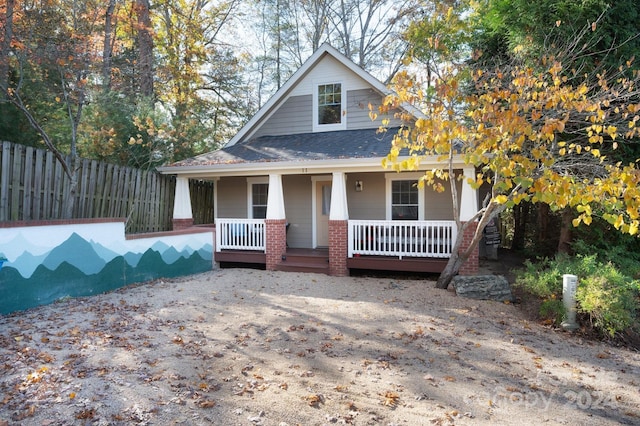 view of front of house featuring covered porch