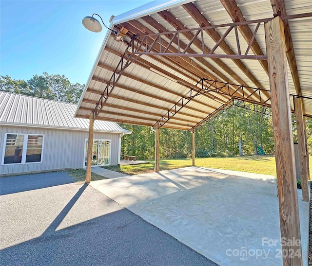 view of patio / terrace with a carport