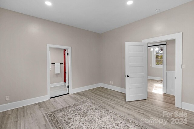 unfurnished bedroom featuring light hardwood / wood-style flooring