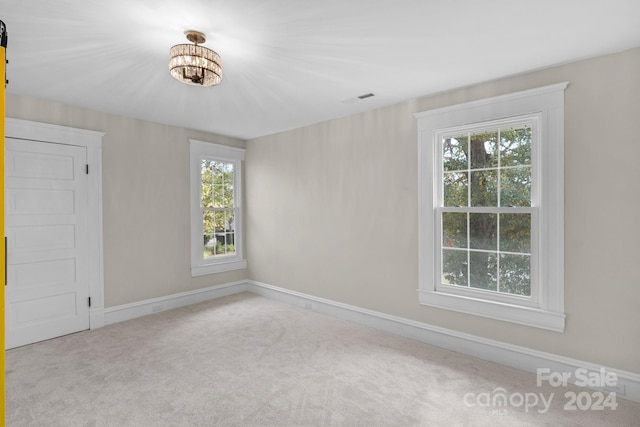 carpeted spare room with plenty of natural light