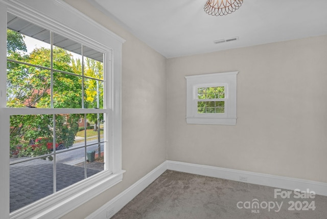 view of carpeted spare room