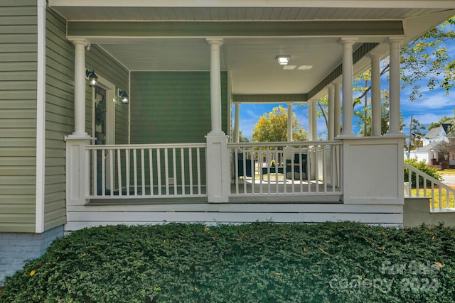 exterior space with covered porch