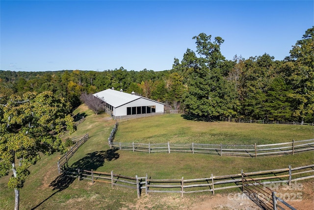 bird's eye view featuring a rural view