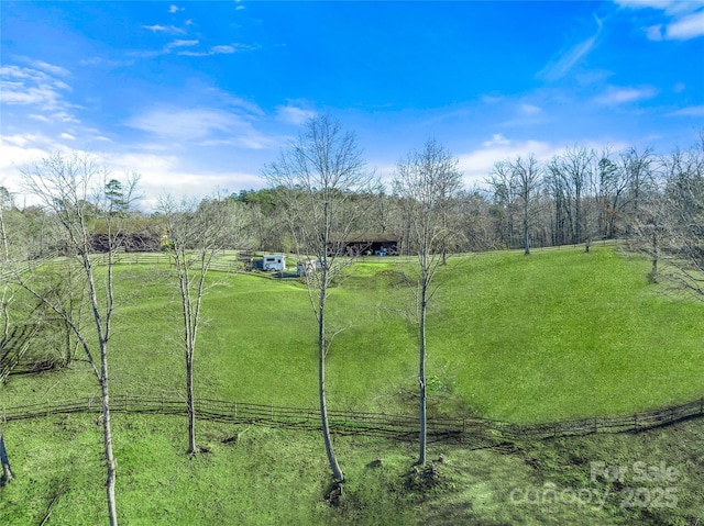 view of yard featuring a rural view