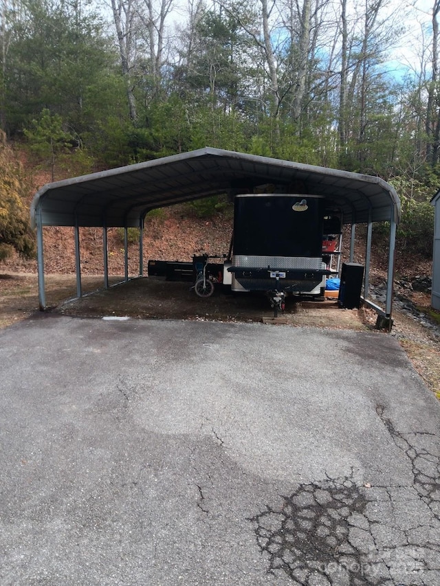 view of car parking with a carport