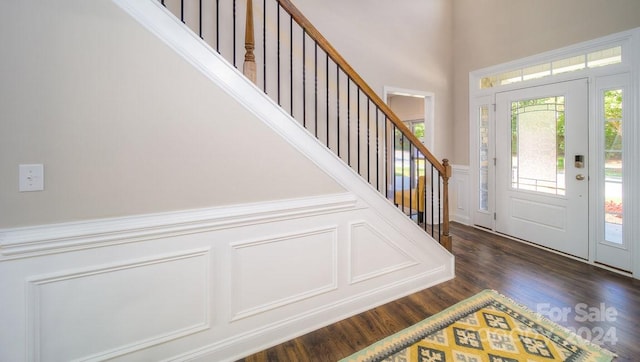 foyer featuring dark hardwood / wood-style flooring