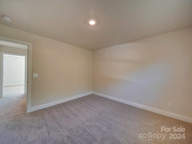 spare room featuring light colored carpet