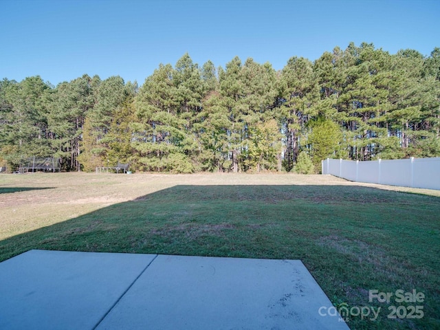 view of yard with a patio area and fence