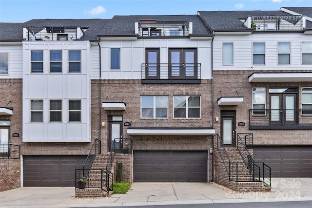 view of property with a garage