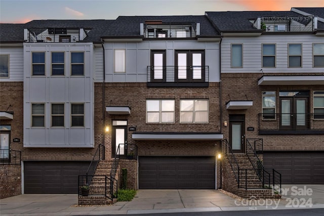 view of property with a garage