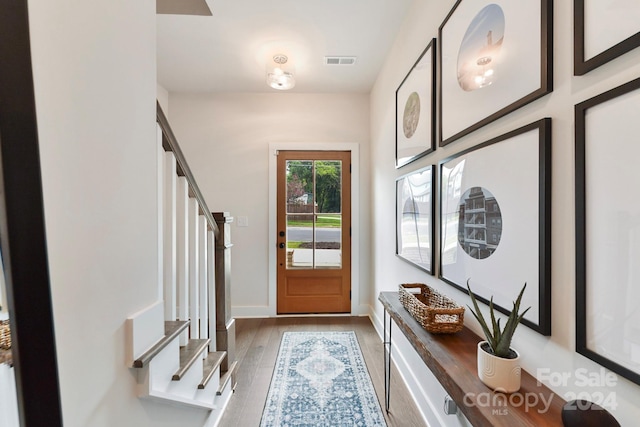 foyer featuring light wood-type flooring