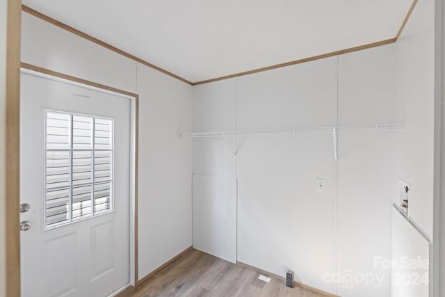 spacious closet featuring light wood-type flooring