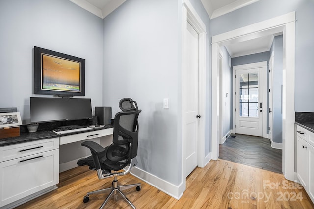 office featuring ornamental molding