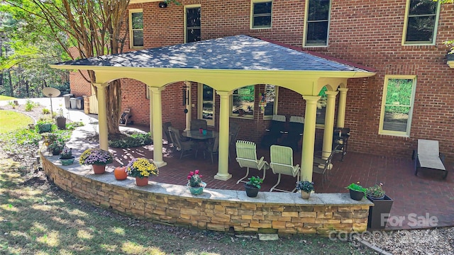 view of patio with a gazebo